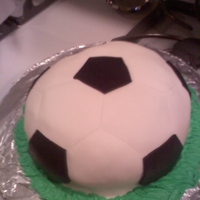 Soccer Ball Cake I made this cake for my boyfriend's fathers birthday. I was going to buy a soccer ball pan, but I figured I would take a shot at...