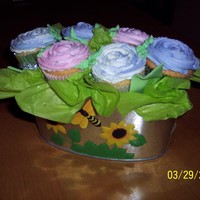 Cupcake Bouquet #2 Playing around with different types of containers. Comments welcome!