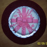 First Fondant Cake My first time fondant cake & bow. Class instructor had a birthday imprint mat & I thought it was cool so I decided to make the cake...