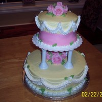 Wilton Course Iii My first tier cake! Not a fan of fondant roses. Not really a fan of fondant at all, that's why I went with the buttercream icing....