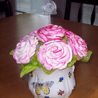 Cupcake Bouquet # 4 Or 5 I Forget! Finally I think I'm getting the hang of this! I think tissue is the best filler for in between the cupcakes.