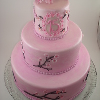 Cherry Blossom Dummy cake for a hotel presentation at a wedding show