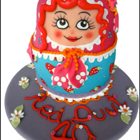 Matryoshka Russian Nesting Dolls 3D cake with chocolate mudcake and chocolate ganache.