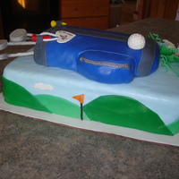 Memorial Golf Tournament Cake This cake was for a memorial golf tournament in memory of a woman who loved sweetpeas and the color blue.