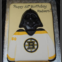 Darth Vadar / Boston Bruins This cake is for a star wars / Bruins fan :) Had fun making it, thanks to those that have uploaded Darth Vadar cakes....that helped out...