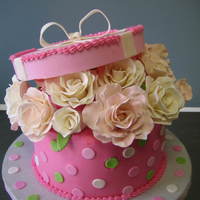 Hatbox Birthday Cake This was a birthday cake for my Mom. The inspiration was from Bobbit & Belle. Yellow cake with lemon filling. Gumpaste roses.