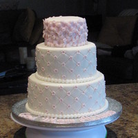 Allison's 1St Communion 4", 6" and 8" round cake with gumpaste flowers. The request from the little girl was "3 levels" and "lots of...