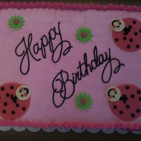 Ladybug Birthday buttercream with fondant cutouts