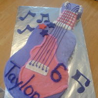 Guitar Cake guitar for a 6th birthday. Would have liked the neck to be a bit lomger but didn't have the room.