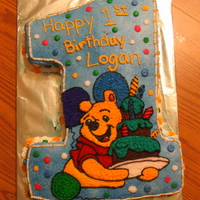 Pooh Birthday Cake This was a carved, chocolate strawberry/white cake.