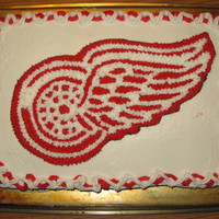 Red Wings First Red Wings cake. This was a super fast decorating job. only took me like 20 mins.