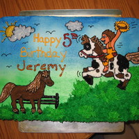 Horse Birthday Cake One of the moms at kindergarten couldn't find a horse cake for a little boy so I came up with this for her. The cake was butter yellow...