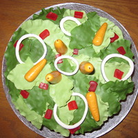 'sally' Made a cake to look like a salad for my BF's birthday. He eats really healthy normally so thought I would make a cake to look like it...