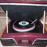 'ray' 50's style record player that was made for a couple celebrating their joint 55th birthday. Record is real with label made to represent...