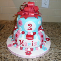 2 Year Old Birthday Cake. This is my first 2 tier and 2nd fondant cake I have made. It is 6 and 8 inch tiers. I wish it was my design, but I took it from...