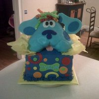 Blues Clues Blues Clues cake for a 2 year old! Blue was jumping out of the present!