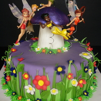 Tinkerbell Tinkerbell and friends. White Chocolate cake with crushed cookies and cream candy bar filling. Iced in white chocolate buttercream and...
