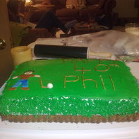 Phils 40Th I made a golf cake for my co workers 40th. Made the golfer out of fondant people cutter and the rest butter cream. It turned out ok. Have...