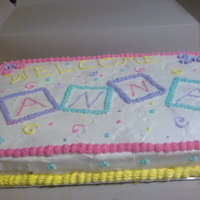 Baby Anna This was first try at a sheet cake for a baby shower