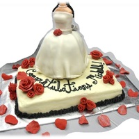 Wedding Dress Inspired by conkam. For a bridal shower at my mom's work. Someone set the punch bowl of green punch next to the cake, and that made me...