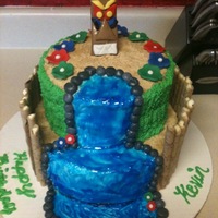 Tiki Mask Cake I got all my ideas for this cake on cake central. So if this is similar to your cake, thanks so much! 10 inch round cake on bottom with...