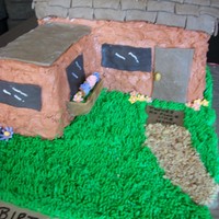 "there's No Place Like Home" "There's no place like home" was written on the door mat. A friends mom always says that....so he wanted a cake of a house...