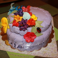 Floral Hat Box All Fondant on a White cake with Vanilla Icing for a Wonderful 93yr Young Lady!