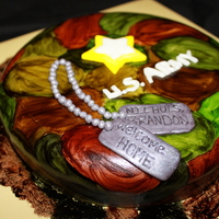 Welcome Home First time doing Camo! Was Alot of Fun! All Pieces Fondant with ingraving on dog tags done with exacto knife. Fun! TFL