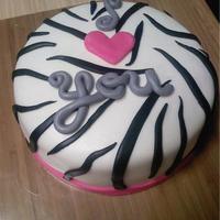 Ily Zebra First fondant cake I made.