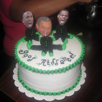 Going Away Cake Chocolate cake, vanilla buttercream. I made this cake (after learning to make clowns in the wilton course 1 class) for my sisters co-worker...