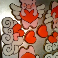 Valentine Cookies I designed the flying pig and cloud and made my own cookie cutters from aluminum flashing. No Fail Sugar Cookies and Royal Icing.