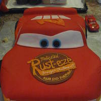 My First Fondant Cake! My first fondant cake for my son's 2nd birthday:) Lightning McQueen from Disney's Cars.