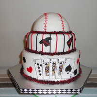 Baseball Poker Cake This cake was for our ( ADULTS ONLY) Texas Hold'em poker tournament to raise money for our baseball team. Vanilla cake ( a little...