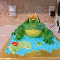 Frog Cake chocolate fudge cake with peanut butter bc with peanut butter cups. He could have been so much better, but with no power and an intense...