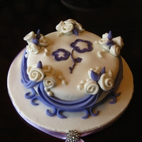 Swags/drapes This is my class cake for making swags. This is purple in color but it came out blue in the camera.