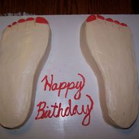 Moms' Bday My first shaped cake...I did for my mom because she has a foot fettish.