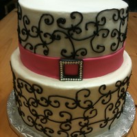 Fifty And Fabulous Cake This is a cake a for a 50th birthday party. The theme is Fifty and fabulous. The scrolls match the plates. I still need so much work on my...