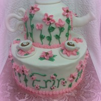 Tea Pot Cake All covered in BC with accents done in Fondant.