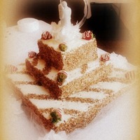 Square Wedding Cake With Strawberries And Nuts 
