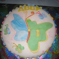 Butterfly Birthday Cake This is a Butterfly Birthday Cake I made for my granddaughter's 1st Birthday. I used buttercream icing on the entire cake and then...