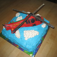 Helicopter Cake Helicopter was molded out of ready made Rice Kripy treats. It took about 15 minutes to form. I then covered the body with fondant. It took...