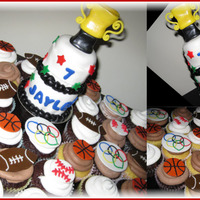 "i Want To Be An Olympian For My Birthday" Mini Cake And Cupcakes 