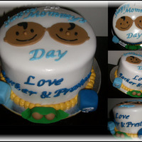 Twins Mothers Day Cake Entire cake is edible and all cut outs were done by hand.