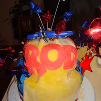 Hot Rod this cake is based off of the movie Hot Rod. It's about a stuntman. Very silly show.