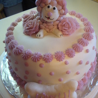 Poodle Cake this is a poodle cake for valentines day. the poodle and dog bones are gumpaste