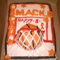 Basketball Cake sheet cake with basketball fondant ball