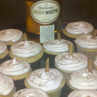 Eggnog Cupcakes Eggnog flavored cupcakes with and Hennessy buttercream frosting