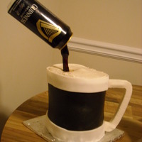 Guinness Anyone? Thank you to CCers for your help. This cake kept wanting to fall over on me! Chocolate guinness cake with chocolate fondant and gumpaste.
