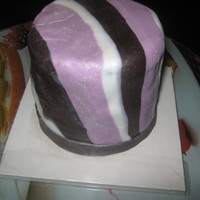 3 Colour Fondant Mini Cake Chocolate cake, chocolate buttercream filling, chocolate Ganache, covered in fondant.