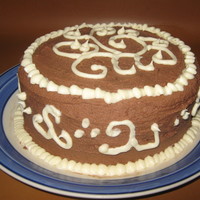 Piping Practice Cake. Chocolate cake with buttercream - chocolate and lemon flavoured. This cake I decided to use to practice my piping technique - such as it is...